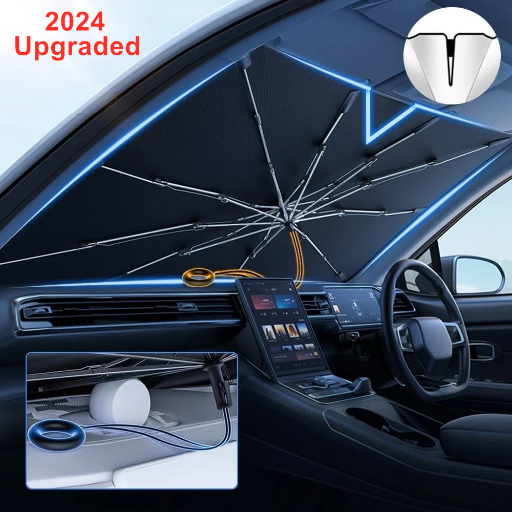 Car Sunshade Windshield Umbrella Foldable - NEW Upgraded Car Windshield SunShade Anti-UV