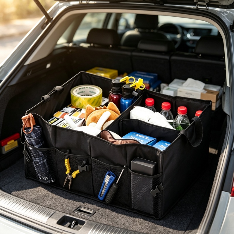 Car Trunk Organizer Foldable Storage Box - Foldable Large‑Capacity Car Trunk Storage Box,