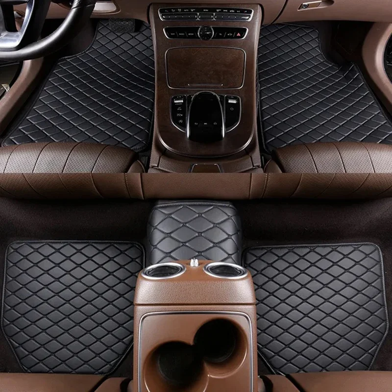 Car Floor Mats 5Pcs PU Leather - Car Floor Mats Universal Waterproof Leather 评论和价格