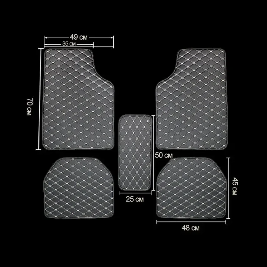 Car Floor Mats 5Pcs PU Leather - Car Floor Mats Universal Waterproof Leather 评论和价格