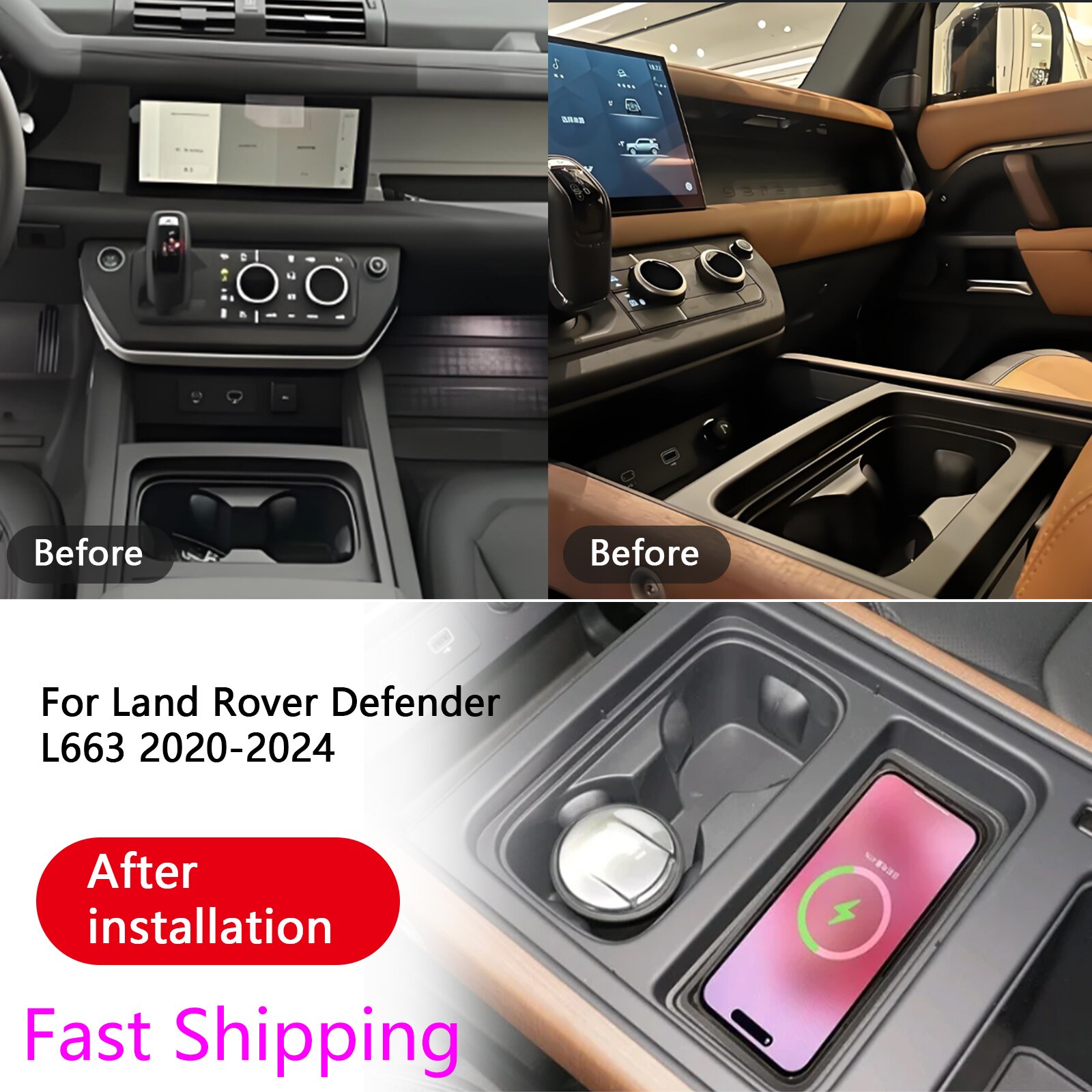 for Land Rover Range Rover Def - Wireless Car Charger Mount Fast Charging 评论和价格