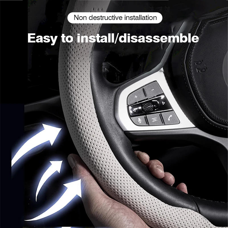 Compatible with Cupra Tavascan - Car Steering Wheel Cover Anti Slip Breathable 评论和价格