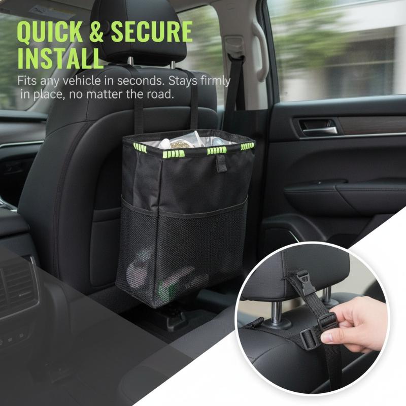 Foldable Car Trash Can With St - Waterproof Car Trash Can With Lid 评论和价格