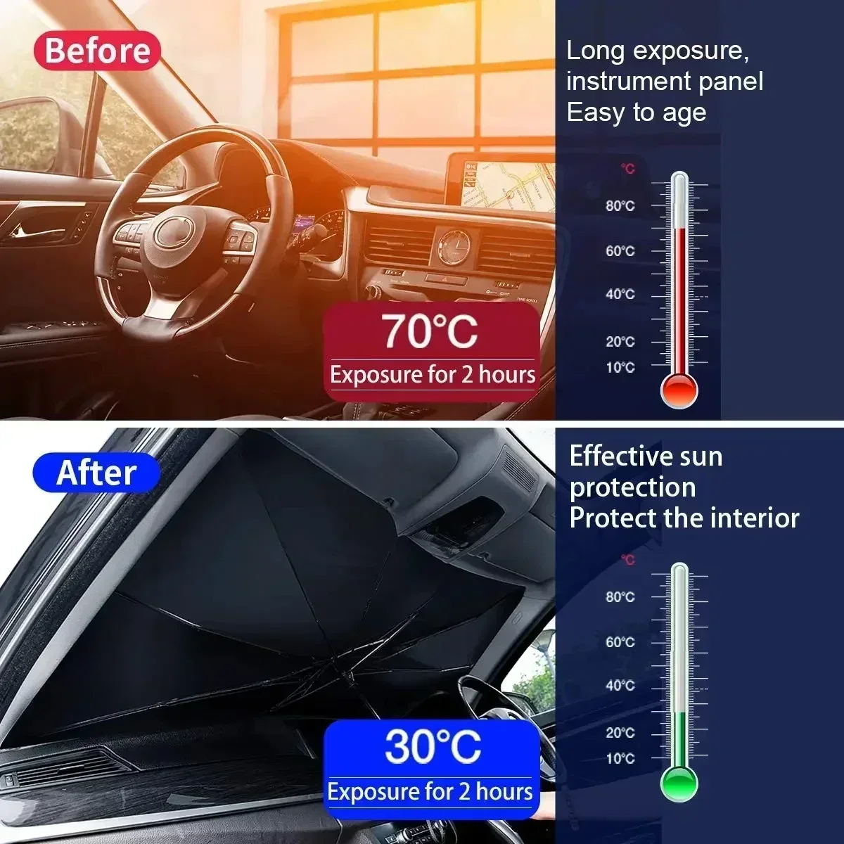 Car Windshield Sun Shade Umbre - Car Sunshade Windshield Umbrella Foldable 评论和价格