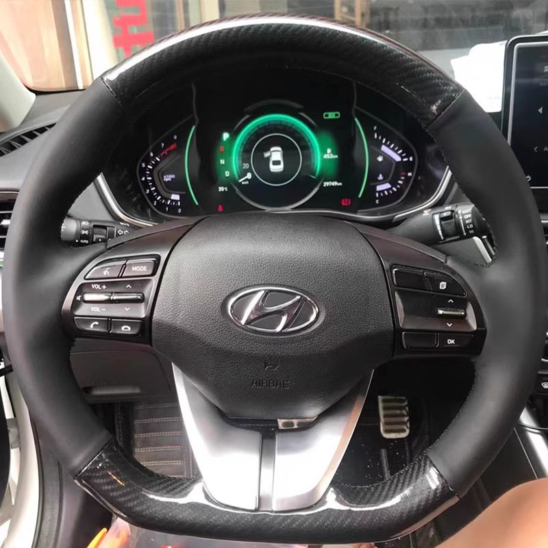 For Hyundai Elantra 4 2016-201 - Car Steering Wheel Cover Anti Slip Breathable 评论和价格