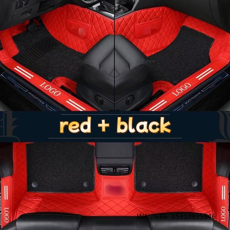 Luxury PVC Leather Full Covera - Car Floor Mats Universal Waterproof Leather 评论和价格