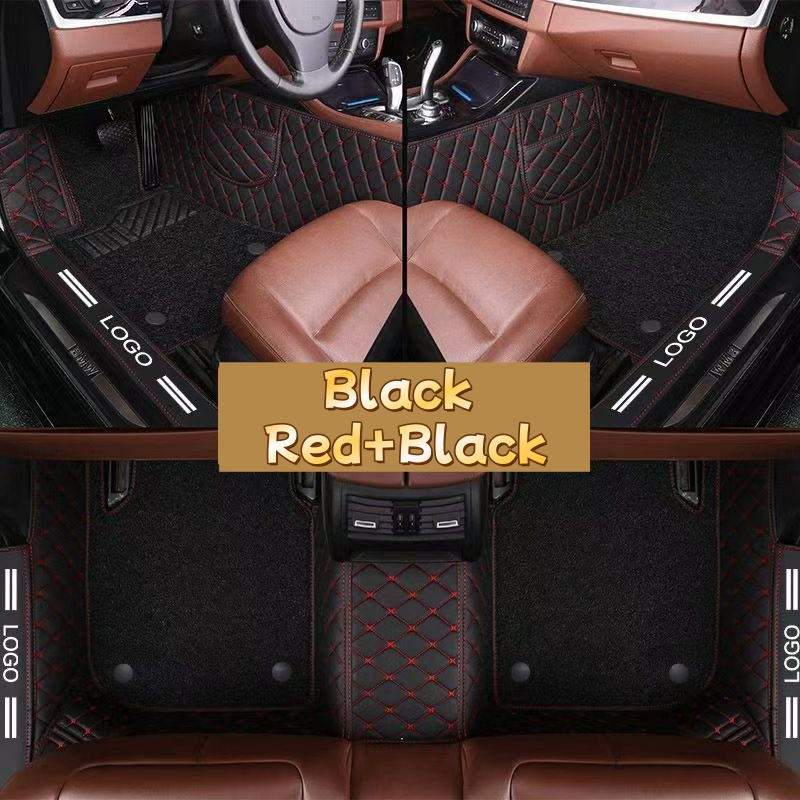 Luxury PVC Leather Full Covera - Car Floor Mats Universal Waterproof Leather 评论和价格