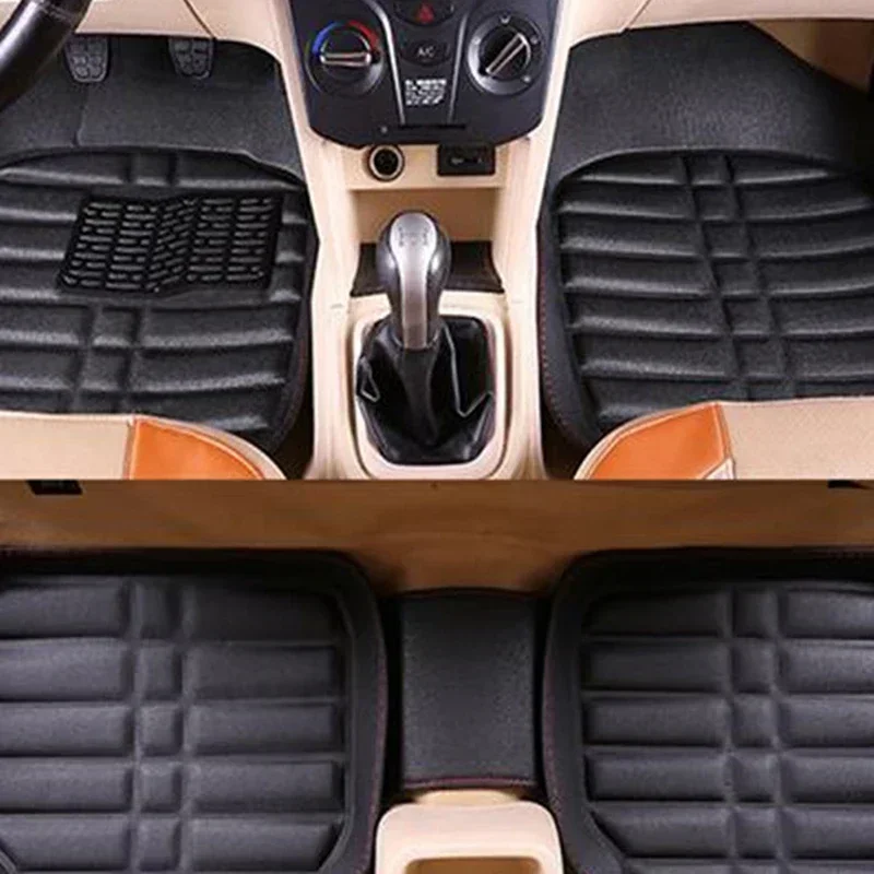 5pcs Premium Easy Clean Waterp - Car Floor Mats Universal Waterproof Leather 评论和价格