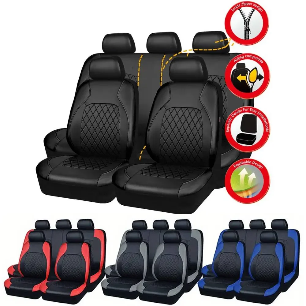 Universal Faux Leather Car Sea - Leather Car Seat Covers Full Set Universal 评论和价格