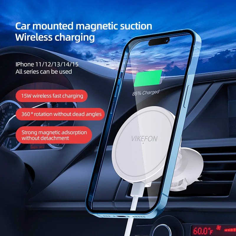 VIKEFON Magnetic Car Wireless  - Magnetic Phone Holder For Car Vent 评论和价格