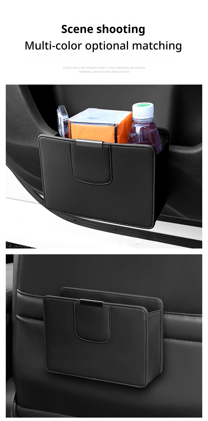 Car Trash Can Hanging Leather  - Waterproof Car Trash Can With Lid 评论和价格