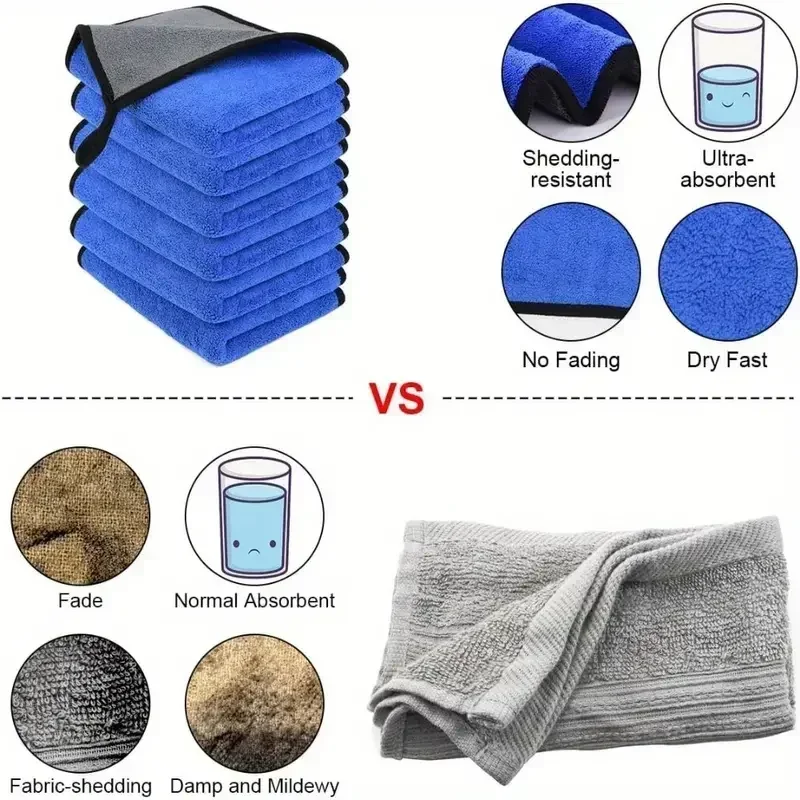 Microfiber Cleaning Towel Extr - Microfiber Car Drying Towel Super Absorbent 评论和价格