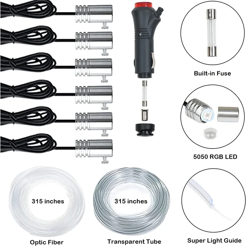 Flexible EL Wire Lights With A - Led Ambient Interior Car Lights App Control 评论和价格