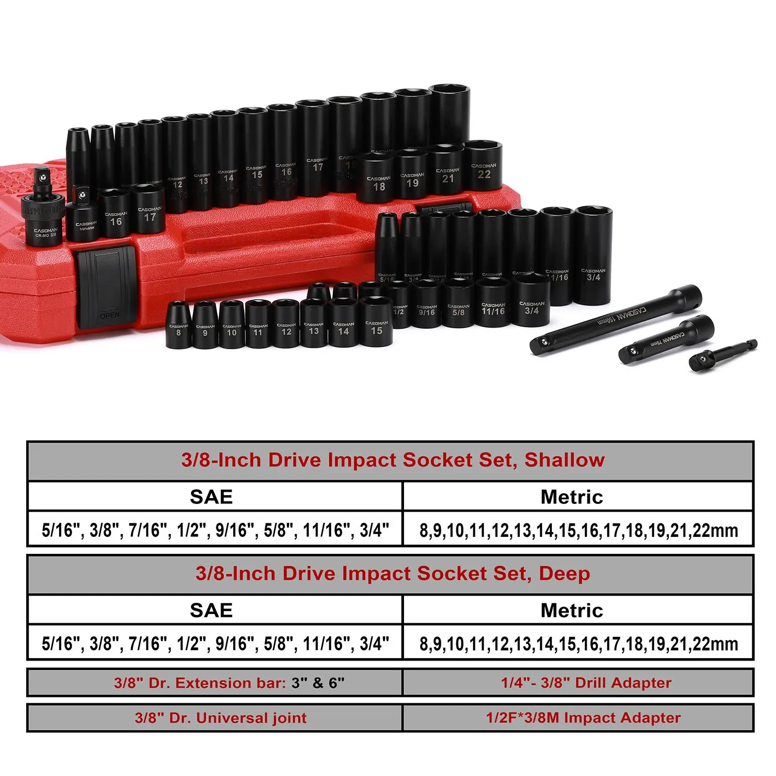 49Pcs 3/8 Inch Drive Impact So - Auto Repair Tools 评论和价格