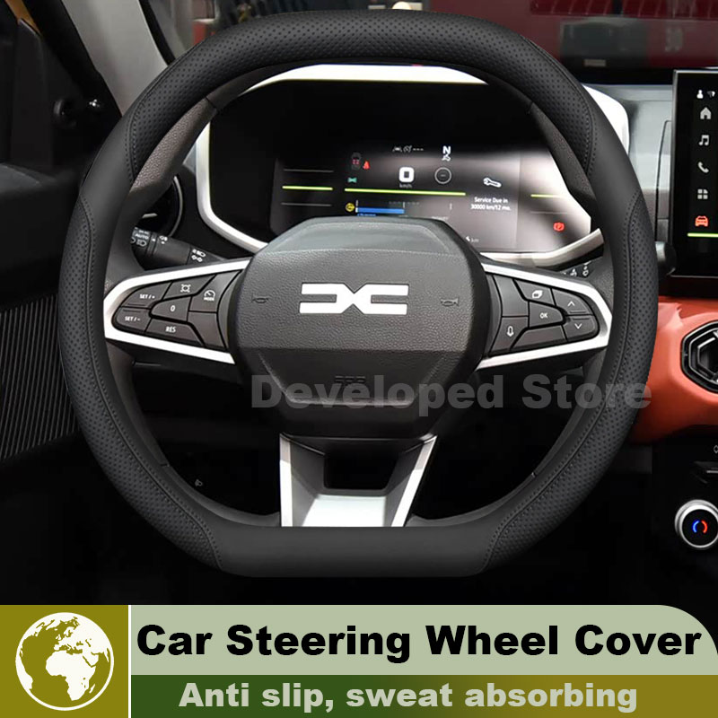 Leather Car Steering Wheel Cov - Car Steering Wheel Cover Anti Slip Breathable 评论和价格