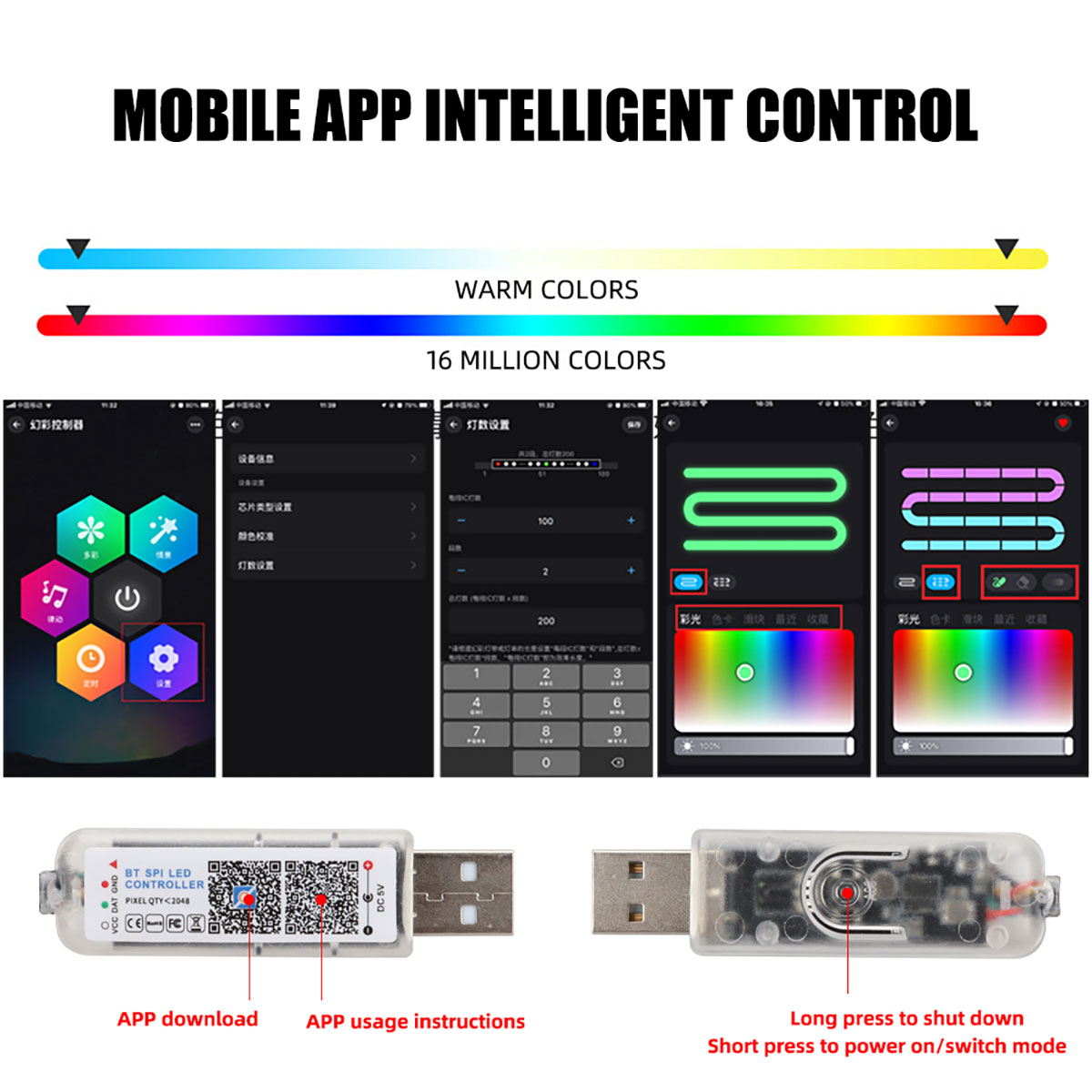 6/10 in 1 Car Led Ambient Ligh - Led Ambient Interior Car Lights App Control 评论和价格