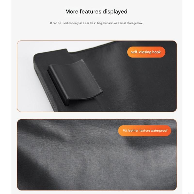 Car PU Leather Trash Bag Hangi - Waterproof Car Trash Can With Lid 评论和价格