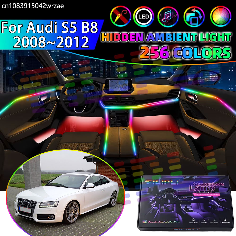 For Audi S5 B8 2008~2012 2009  - Led Ambient Interior Car Lights App Control 评论和价格