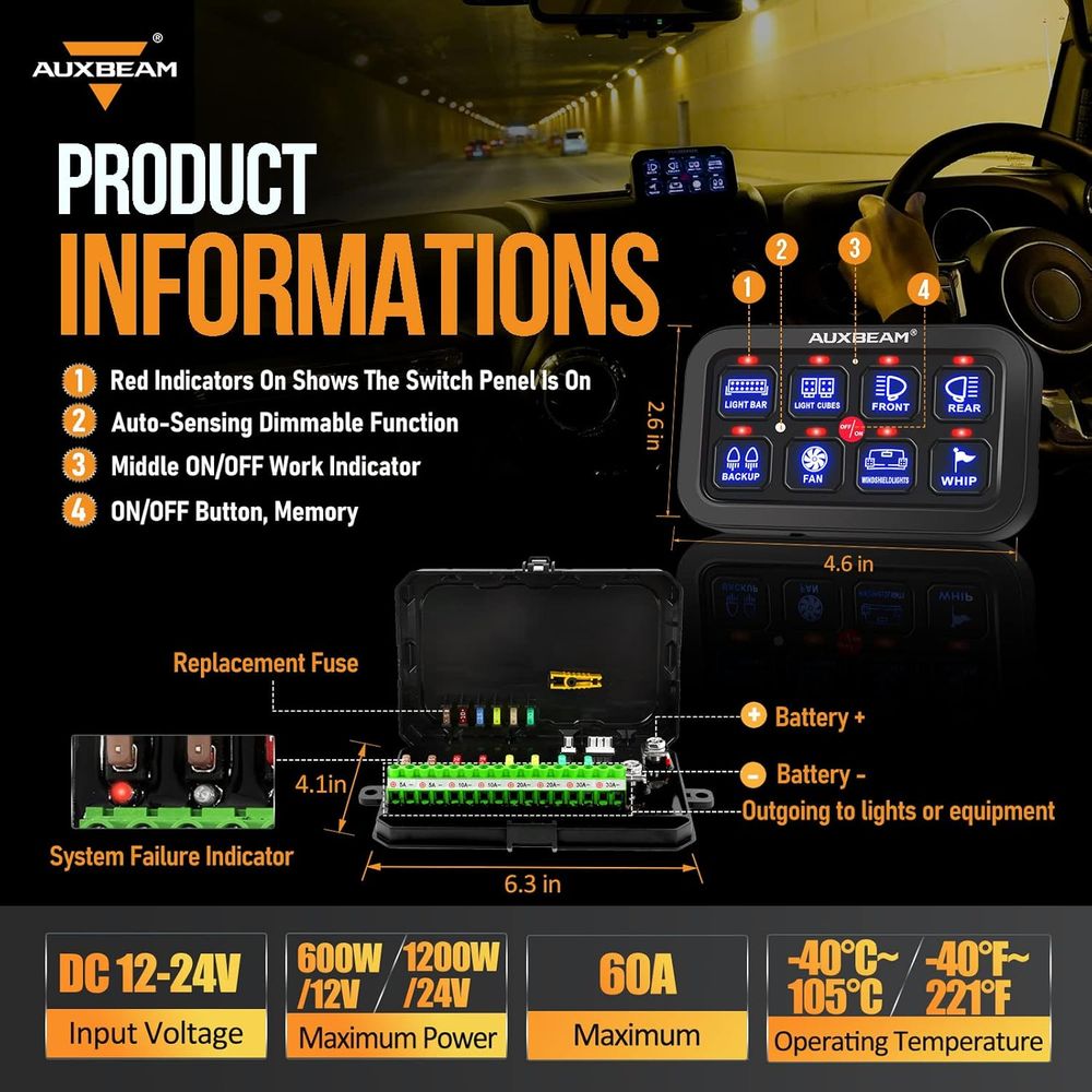 8 Gang Switch Panel BA80 Autom - Car Electronics 评论和价格