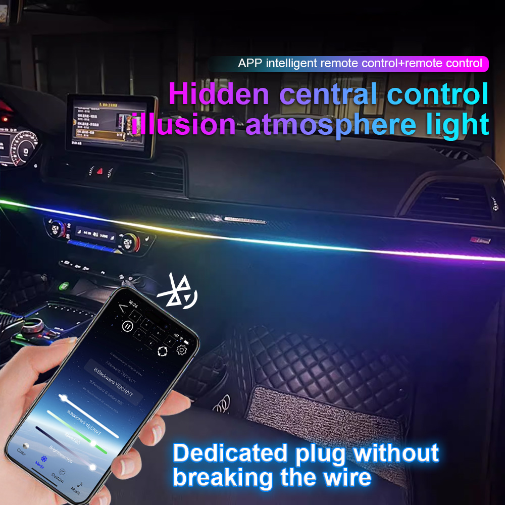 64 colors USB Car LED Ambient  - Led Ambient Interior Car Lights App Control 评论和价格