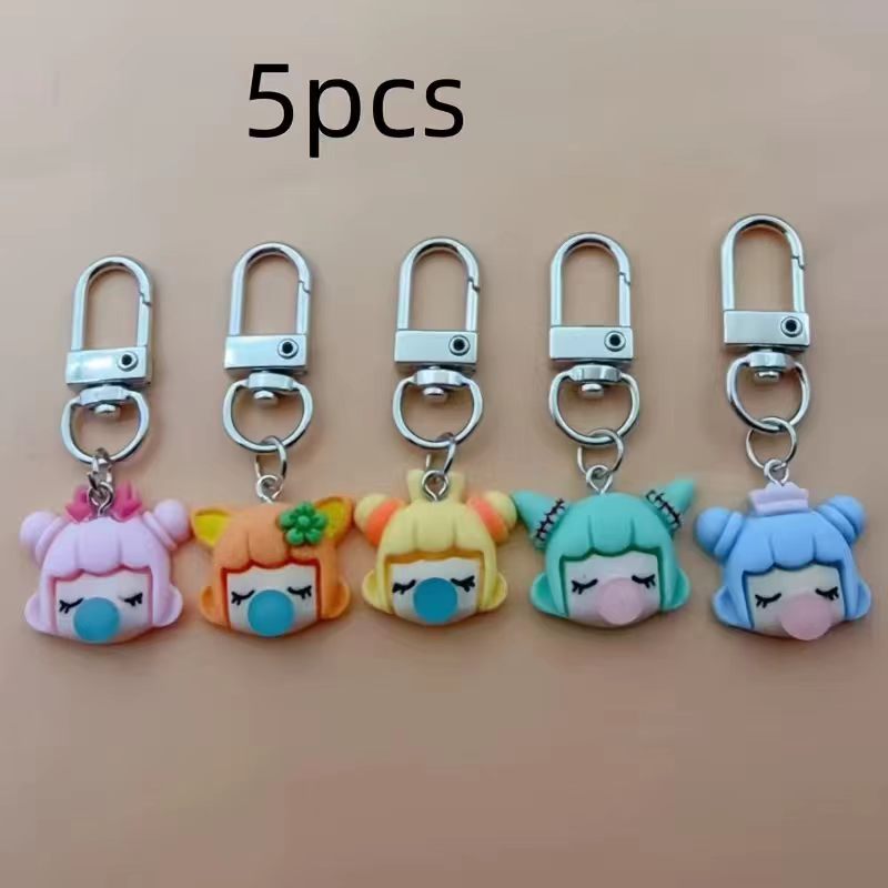 5pcs resin girl keychain, suit - Car Accessories 评论和价格