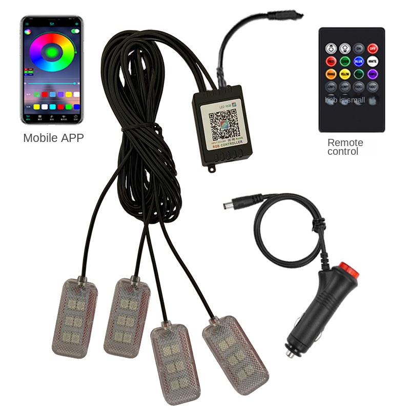 Neon Dual control LED Car Inte - Led Ambient Interior Car Lights App Control 评论和价格