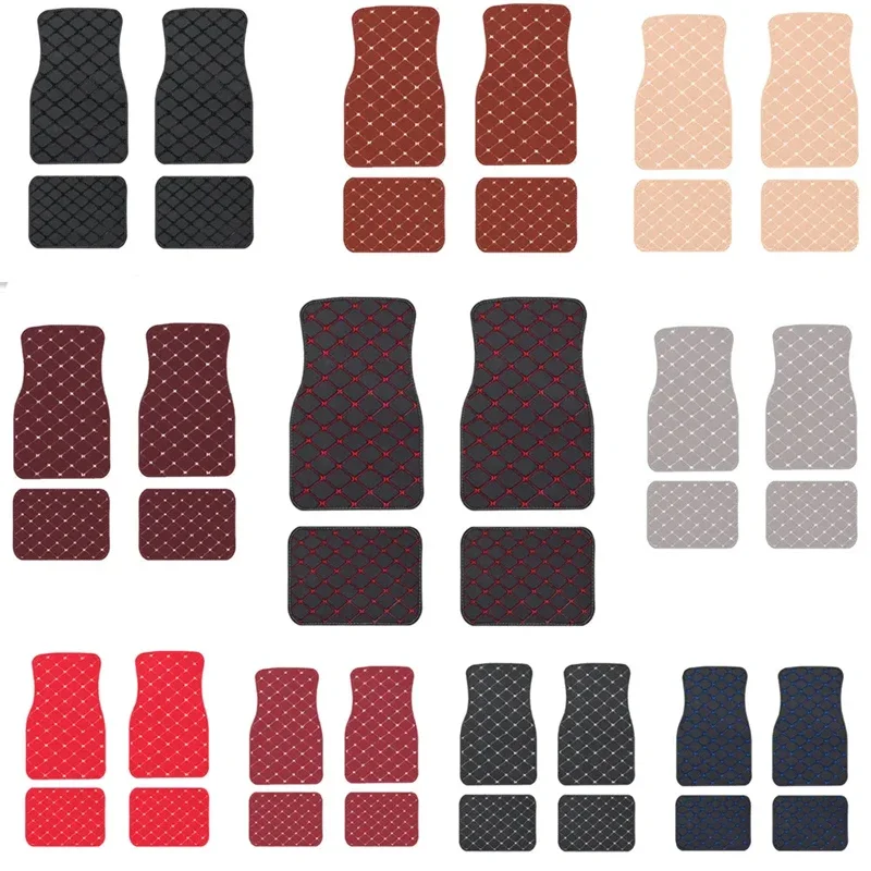 Car Floor Mats 4PCS Universal  - Car Floor Mats Universal Waterproof Leather 评论和价格