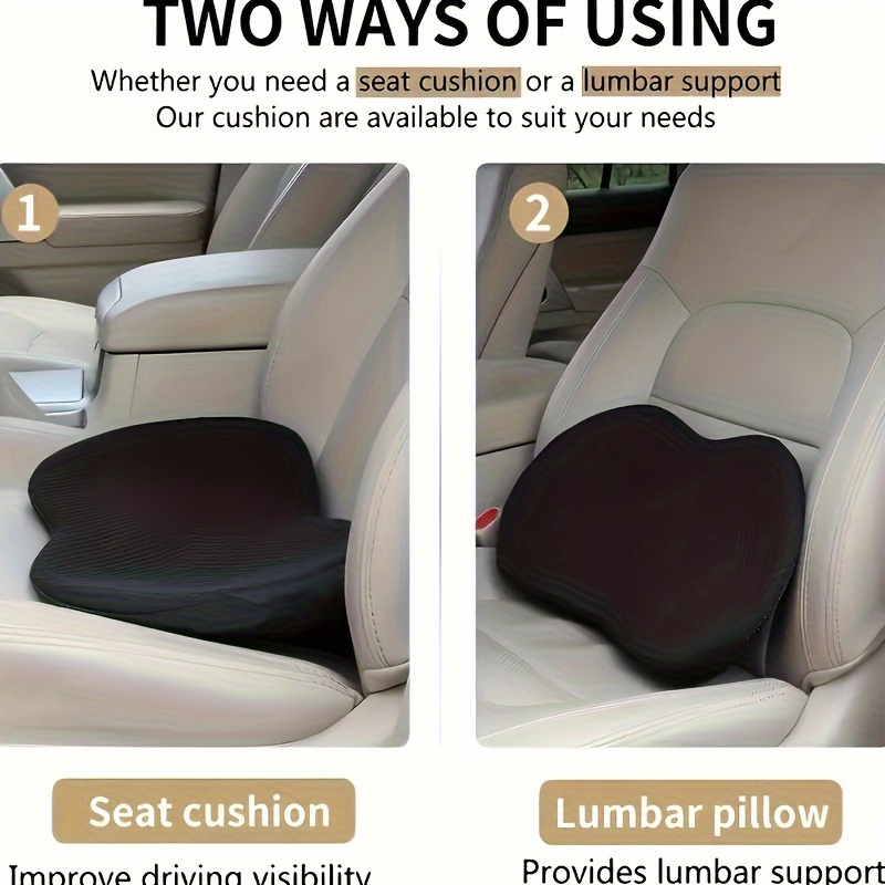 2-in-1 Car Seat Cushion Lumbar - Memory Foam Car Neck Pillow Lumbar Support 评论和价格