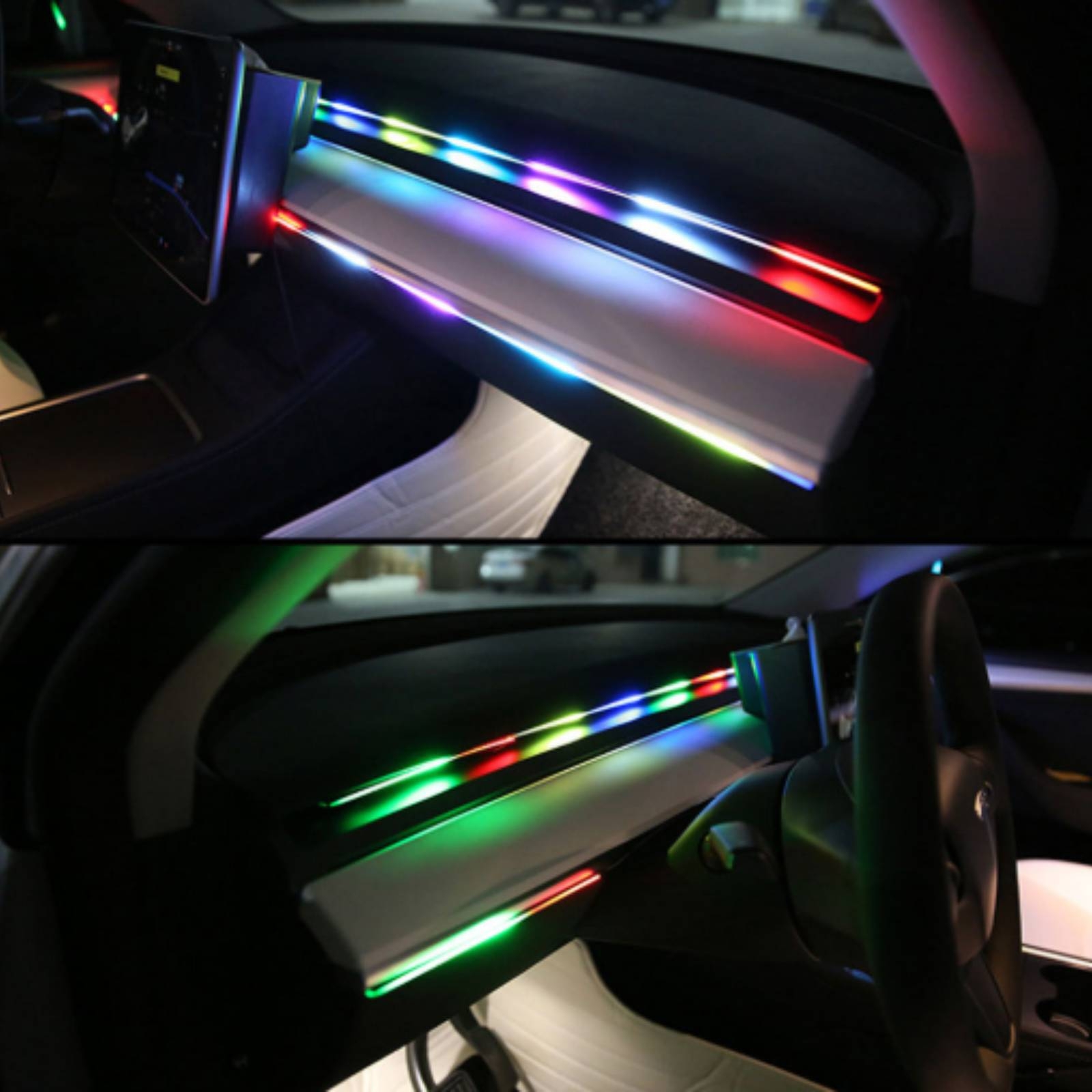 6 Pieces Acrylic Interior Car  - Led Ambient Interior Car Lights App Control 评论和价格